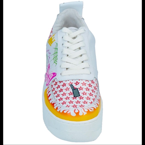 Naked Wolfe Multi-print Graphic Logo White Sneaker - Picture 4 of 11